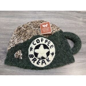 Peruvian Trading Company Coffee Break Beanie Hat Crochet New With Tags Warm